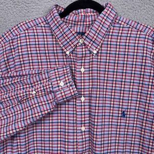 Polo Ralph Lauren Shirt Mens 2XB Blue Red Plaid Button Preppy Office Everyday
